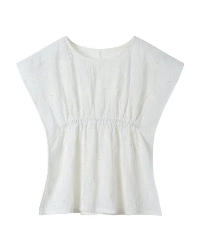 Andy & Evan Kids' Eyelet Caftan Cover-up In White