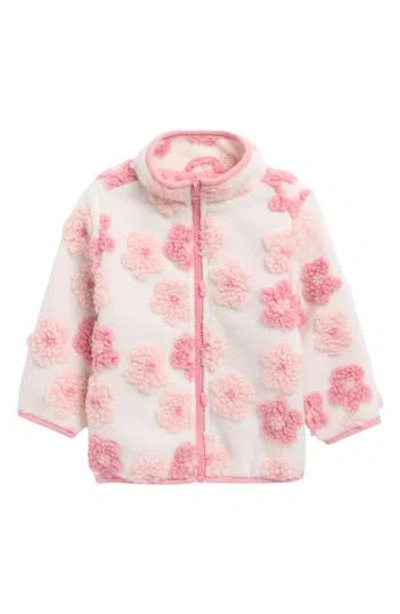 Andy & Evan Babies'  Floral High Pile Fleece Jacket In Pink