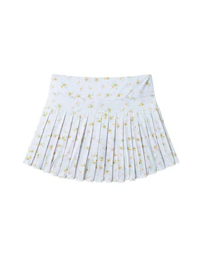 Andy & Evan Kids' Floral Pleated Skort In White