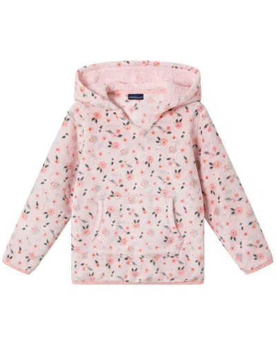 Andy & Evan Floral Plush Hoodie In Pink