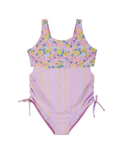 Andy & Evan Floral Print One-piece In Pink