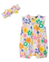 Andy & Evan Floral Printed Romper In Multi