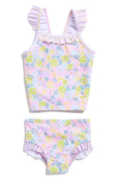 Andy & Evan Babies'  Floral Tankini Top & Bottoms Set In Pink