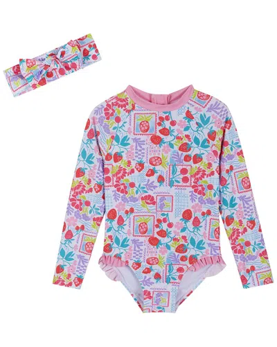 Andy & Evan Fruit Printed Rashguard In Pink