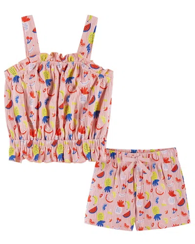 Andy & Evan Kids' Fruit Printed Ruffle Tank & Short Set In Multi