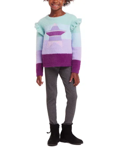 Andy & Evan Kids' Full Eyelash Sweater & Legging Set In Blue
