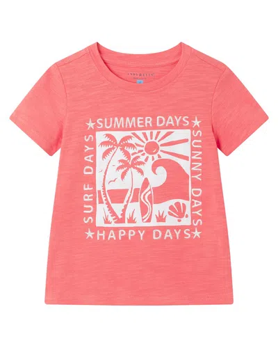 Andy & Evan Kids' Garment Washed Slub T-shirt In Pink