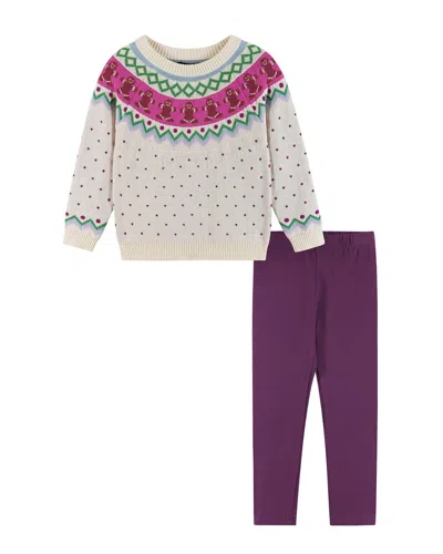 Andy & Evan Kids' Gingerbread Fairisle Sweater Set In Multi