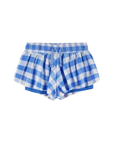 Andy & Evan Gingham Athletic Short In Blue