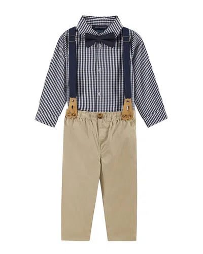 Andy & Evan Babies'  Gingham Button-down & Suspenders Set In Blue
