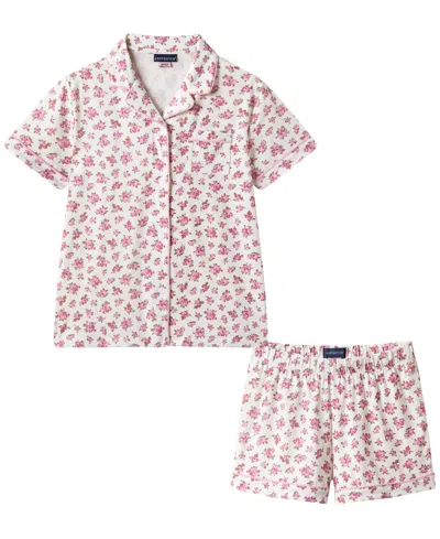 Andy & Evan Kids' Girls' 6-16 Button-down Shirt And Shorts, 2-piece Pajama Set In Multi
