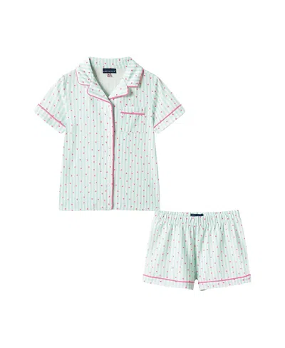 Andy & Evan Girls' Buttondown Pajama Set - Little Kid In Green