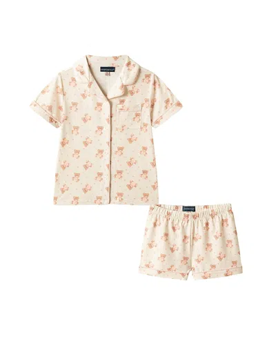 Andy & Evan Girls' Buttondown Pajama Set - Little Kid In Neutral