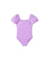 Andy & Evan Kids' Palm Leaf Embossed One-piece Swimsuit
