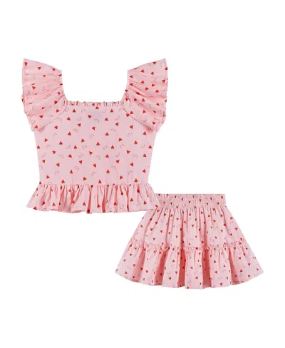 Andy & Evan Girls' Seersucker Set - Little Kid In Pink