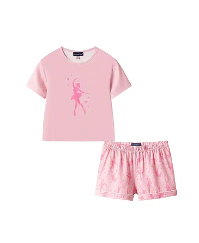 Andy & Evan Girls' Tee & Short Pajama Set - Little Kid In Pink