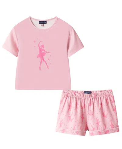 Andy & Evan Babies' Girls' Toddler 2t-4t Short-sleeve T-shirt And Shorts, 2-piece Pajama Set In Pink