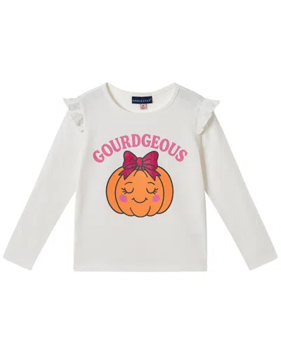 Andy & Evan Gourdgeous Ruffle Shoulder T-shirt In Gray