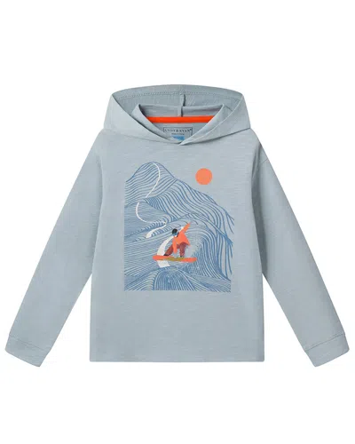 Andy & Evan Graphic Hooded T-shirt In Blue