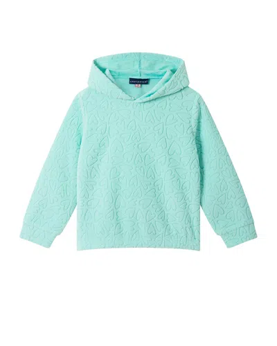 Andy & Evan Heart Burnout Plush Hoodie In Blue