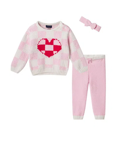 Andy & Evan Heart Checker Sweater & Pant Set In Multi
