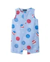 Andy & Evan Henley Romper In Blue