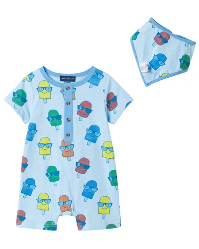 Andy & Evan Kids' Henley Romper In Blue