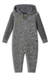 Andy & Evan Hooded Cotton Sweater Romper In Gray