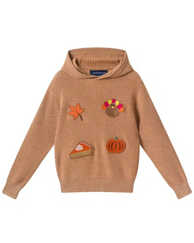 Andy & Evan Hooded Thanksgiving 'friend' Sweater In Nude