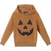 Andy & Evan Jack O' Lantern Appliqué Cotton Graphic Sweater Hoodie In Brown