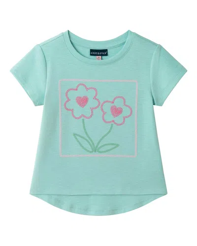 Andy & Evan Jersey Embroidered T-shirt In Green
