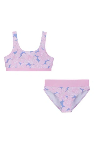 Andy & Evan Kids' Banded Two-piece Swimsuit In Purple