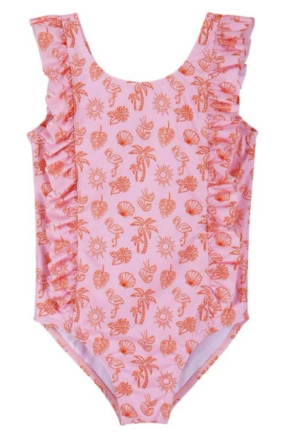 Andy & Evan Babies'  Kids' Beach Icon Ruffle One-piece Swimsuit In Pink