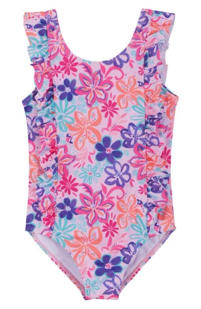 Andy & Evan Babies'  Kids' Beach Icon Ruffle One-piece Swimsuit In Purple