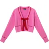 Andy & Evan Kids' Bow Cardigan In Pink