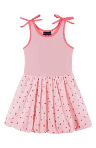 Andy & Evan Babies'  Kids' Bubble Mixed Media Dress In Pink
