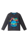 Andy & Evan Kids' Burger Long Sleeve Graphic T-shirt In Black