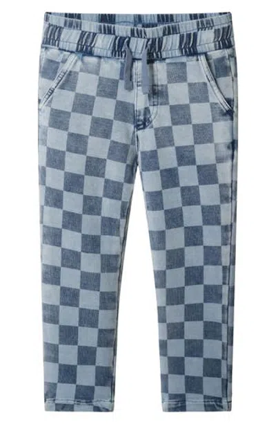 Andy & Evan Kids' Checkerboard Knit Joggers In Blue