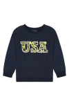 Andy & Evan Kids' Chenille Usa Sweatshirt In Blue