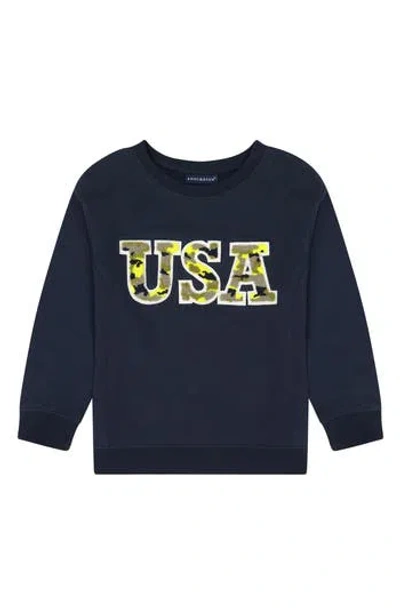 Andy & Evan Kids' Chenille Usa Sweatshirt In Blue