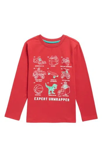 Andy & Evan Kids' Christmas Graphic Long Sleeve T-shirt In Red