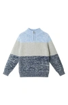 Andy & Evan Kids' Colorblock Quarter Zip Cotton Sweater In Multi