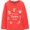 Andy & Evan Kids' Cookie Taster Long Sleeve Cotton Graphic T-shirt In Red