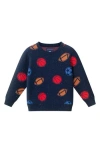Andy & Evan Kids' Cotton Crewneck Sweater In Blue