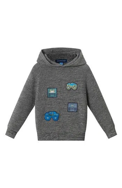 Andy & Evan Kids' Cotton Graphic Sweater Hoodie In Gray