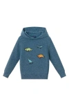 Andy & Evan Kids' Dino Patch Hoodie In Blue