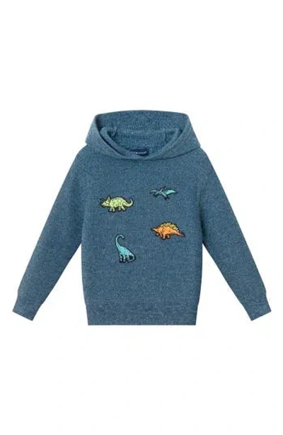 Andy & Evan Kids' Dino Patch Hoodie In Blue