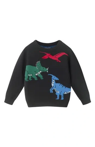 Andy & Evan Kids' Dino Pullover Sweater In Black