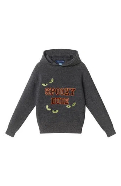 Andy & Evan Kids' Embroidered Cotton Hooded Sweater In Gray