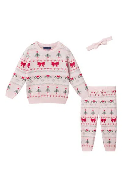 Andy & Evan Babies'  Kids' Fair Isle Sweater, Pants & Headband 3-piece Set In Multi